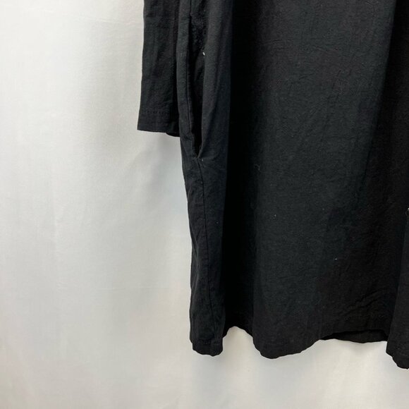 Misslook Womens Shift Dress Solid Black V Neck Long Sleeve Rounded Hemline L - Picture 8 of 11